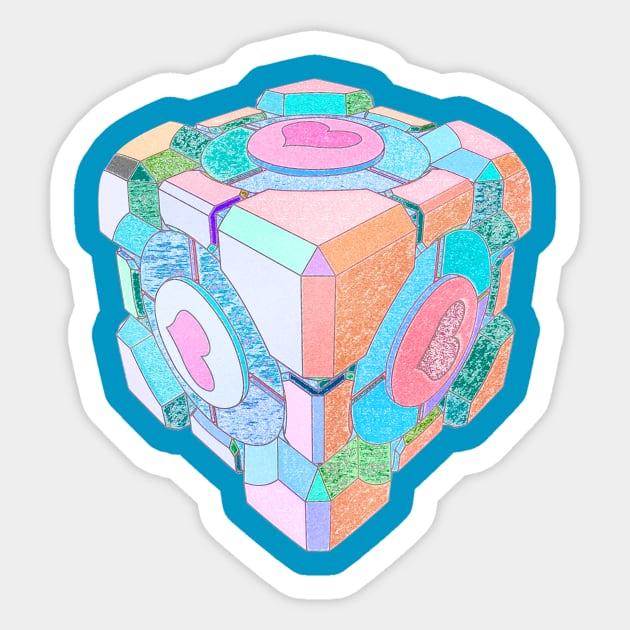 My Companion Cube Sticker by Toshi